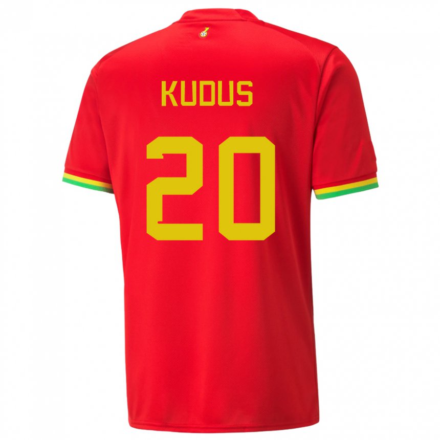 Niño Camiseta Ghana Mohammed Kudus #20 Rojo 2ª Equipación 22-24 La Camisa