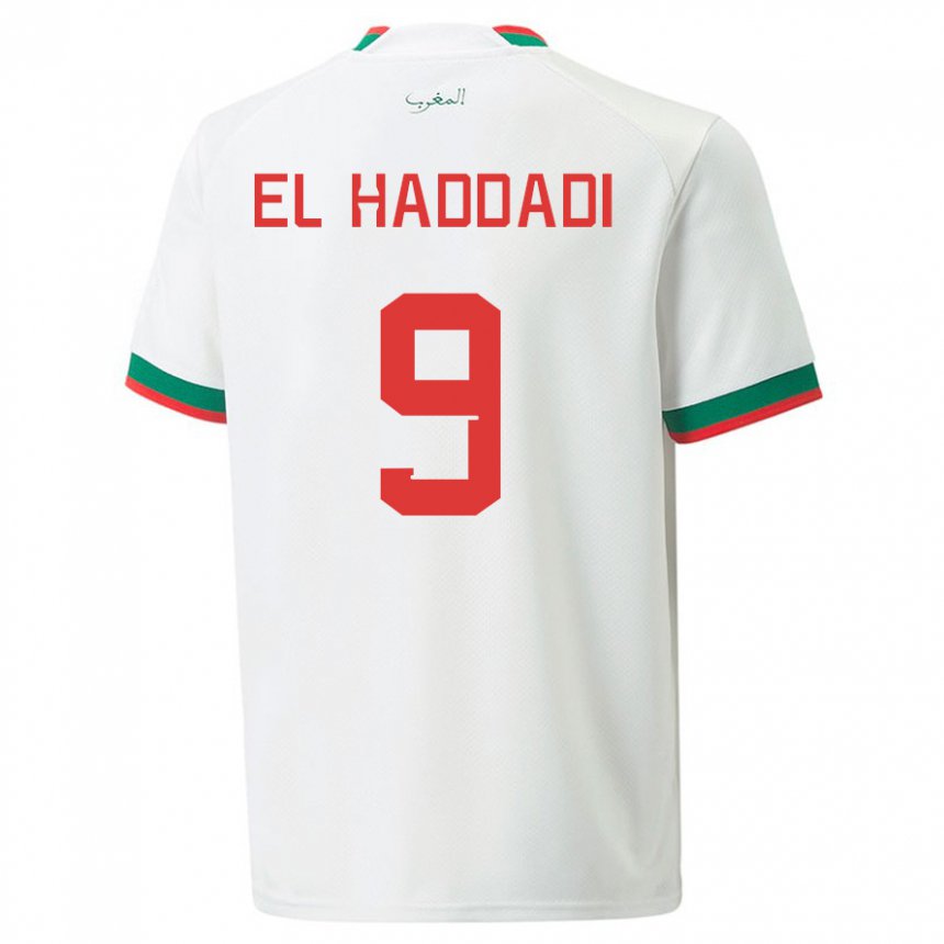 Niño Camiseta Marruecos Munir El Haddadi #9 Blanco 2ª Equipación 22-24 La Camisa