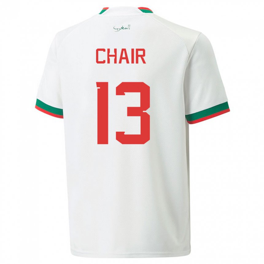 Niño Camiseta Marruecos Iliass Chair #13 Blanco 2ª Equipación 22-24 La Camisa