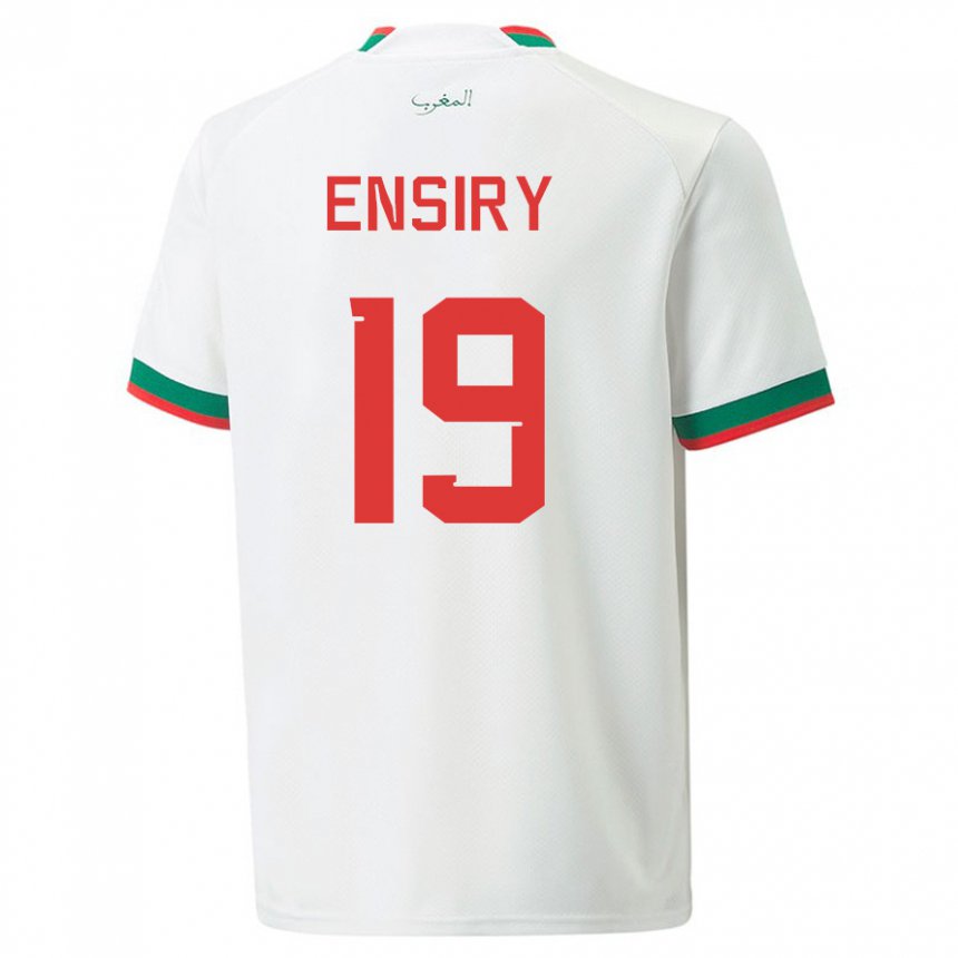 Niño Camiseta Marruecos Youssef Ensiry #19 Blanco 2ª Equipación 22-24 La Camisa