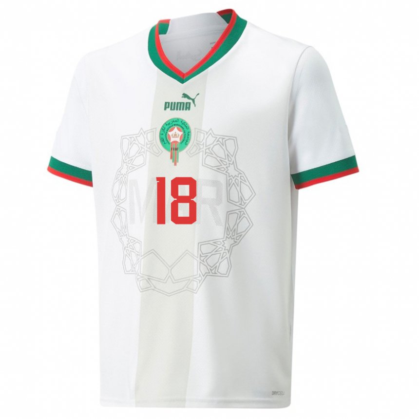 Niño Camiseta Marruecos Amine Harit #18 Blanco 2ª Equipación 22-24 La Camisa