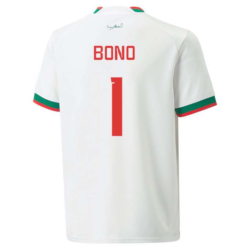 Niño Camiseta Marruecos Bono #1 Blanco 2ª Equipación 22-24 La Camisa
