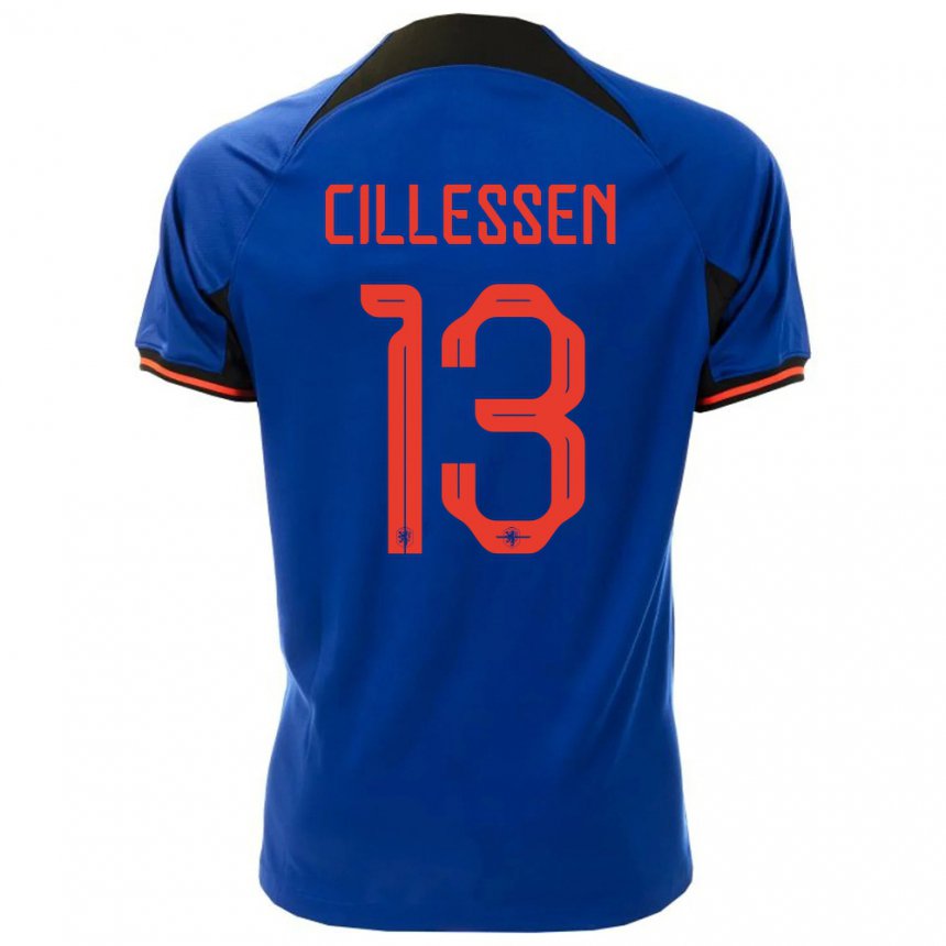 Niño Camiseta Países Bajos Jasper Cillessen #13 Azul Real 2ª Equipación 22-24 La Camisa