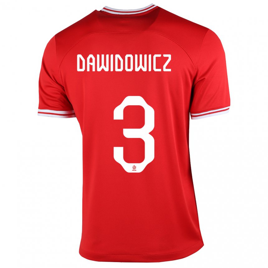 Niño Camiseta Polonia Pawel Dawidowicz #3 Rojo 2ª Equipación 22-24 La Camisa