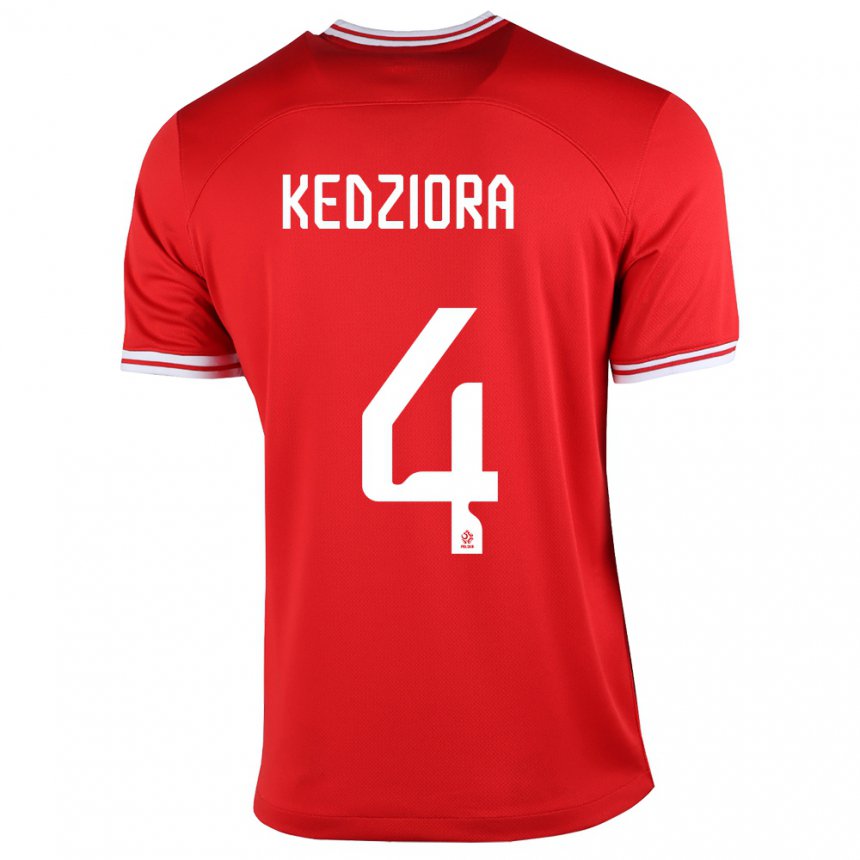 Niño Camiseta Polonia Tomasz Kedziora #4 Rojo 2ª Equipación 22-24 La Camisa