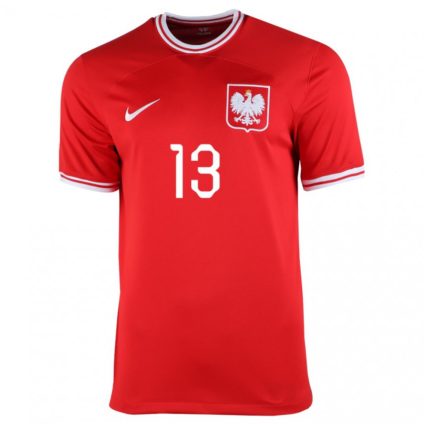 Niño Camiseta Polonia Szymon Zurkowski #13 Rojo 2ª Equipación 22-24 La Camisa