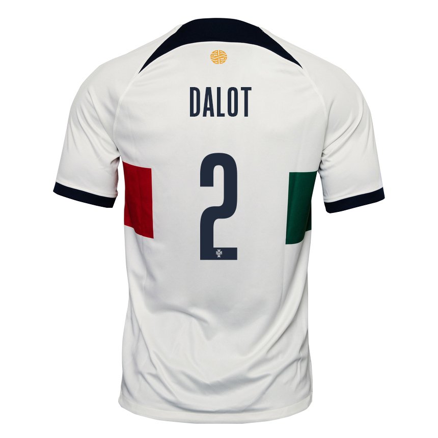 Niño Camiseta Portugal Diogo Dalot #2 Blanco 2ª Equipación 22-24 La Camisa