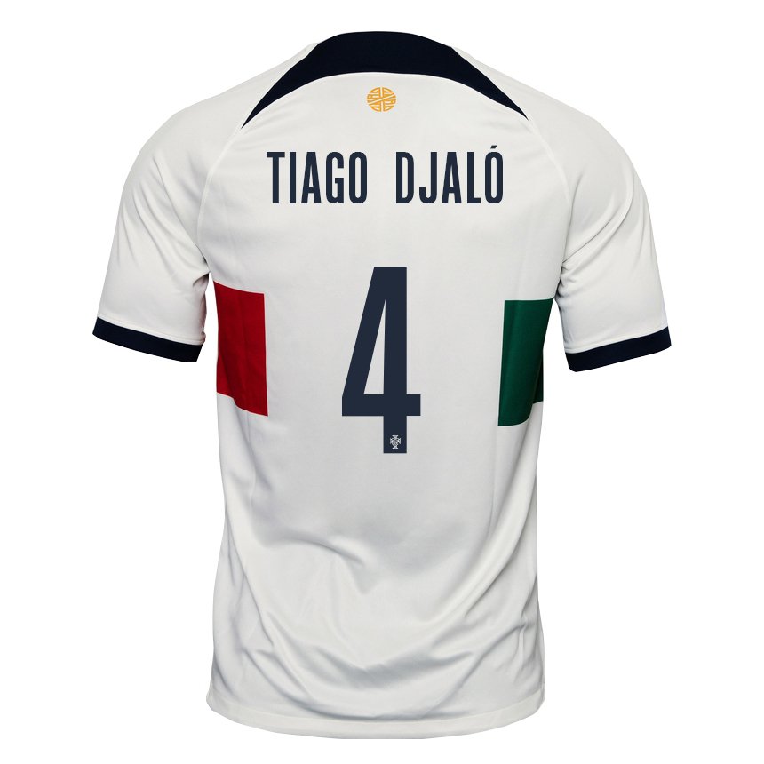 Niño Camiseta Portugal Tiago Djalo #4 Blanco 2ª Equipación 22-24 La Camisa
