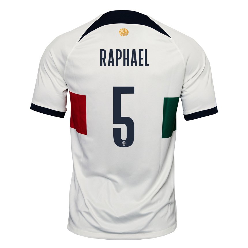 Niño Camiseta Portugal Raphael Guerreiro #5 Blanco 2ª Equipación 22-24 La Camisa