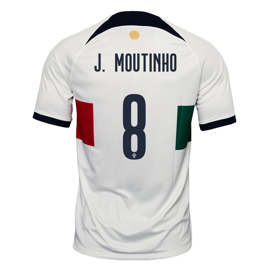 Niño Camiseta Portugal Joao Moutinho #8 Blanco 2ª Equipación 22-24 La Camisa