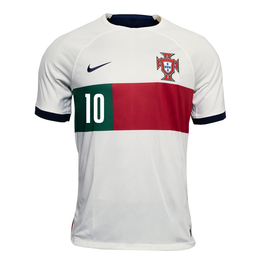 Niño Camiseta Portugal Bernardo Silva #10 Blanco 2ª Equipación 22-24 La Camisa
