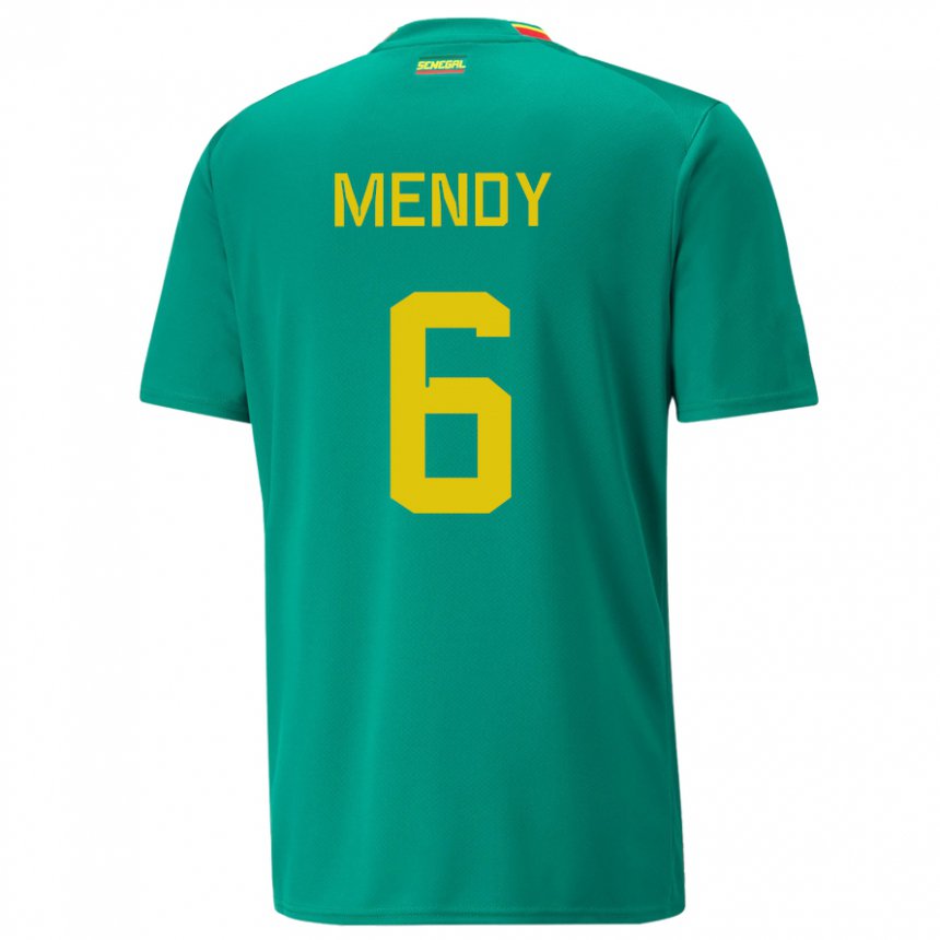 Niño Camiseta Senegal Nampalys Mendy #6 Verde 2ª Equipación 22-24 La Camisa