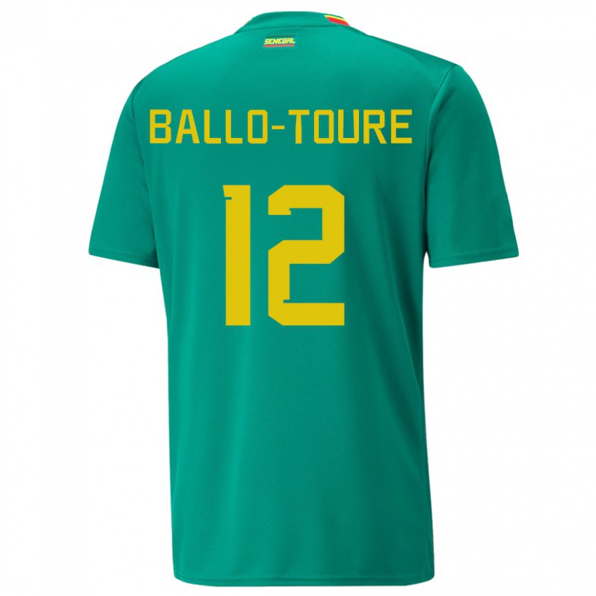 Niño Camiseta Senegal Fode Ballo-toure #12 Verde 2ª Equipación 22-24 La Camisa
