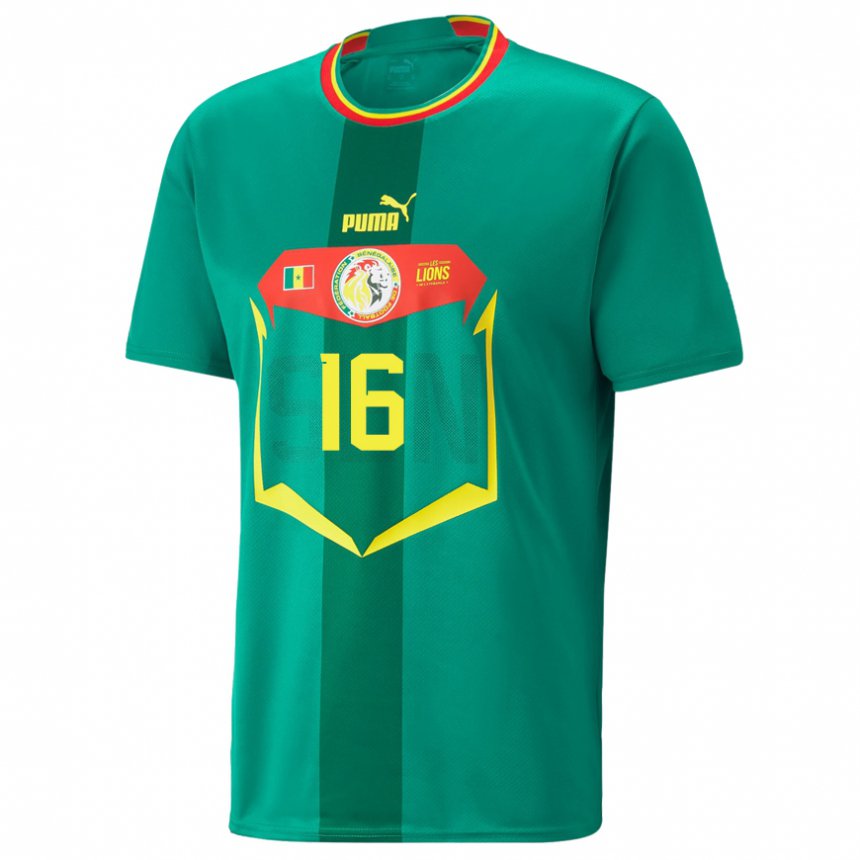 Niño Camiseta Senegal Edouard Mendy #16 Verde 2ª Equipación 22-24 La Camisa