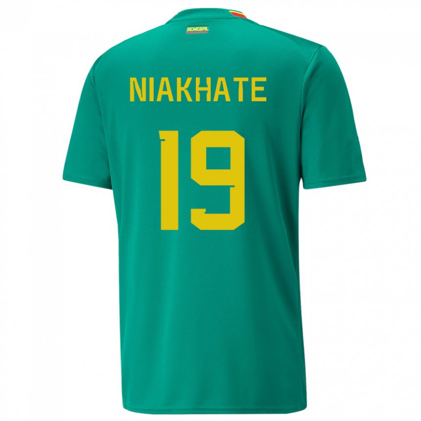 Niño Camiseta Senegal Moussa Niakhate #19 Verde 2ª Equipación 22-24 La Camisa
