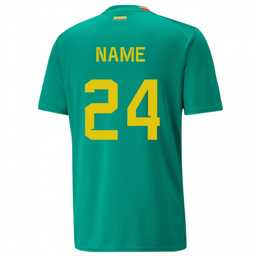 Niño Camiseta Senegal Moustapha Name #24 Verde 2ª Equipación 22-24 La Camisa