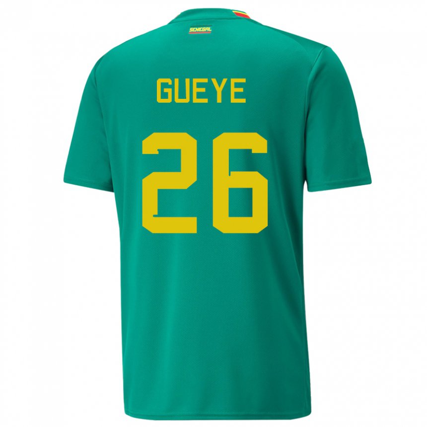 Niño Camiseta Senegal Pape Gueye #26 Verde 2ª Equipación 22-24 La Camisa