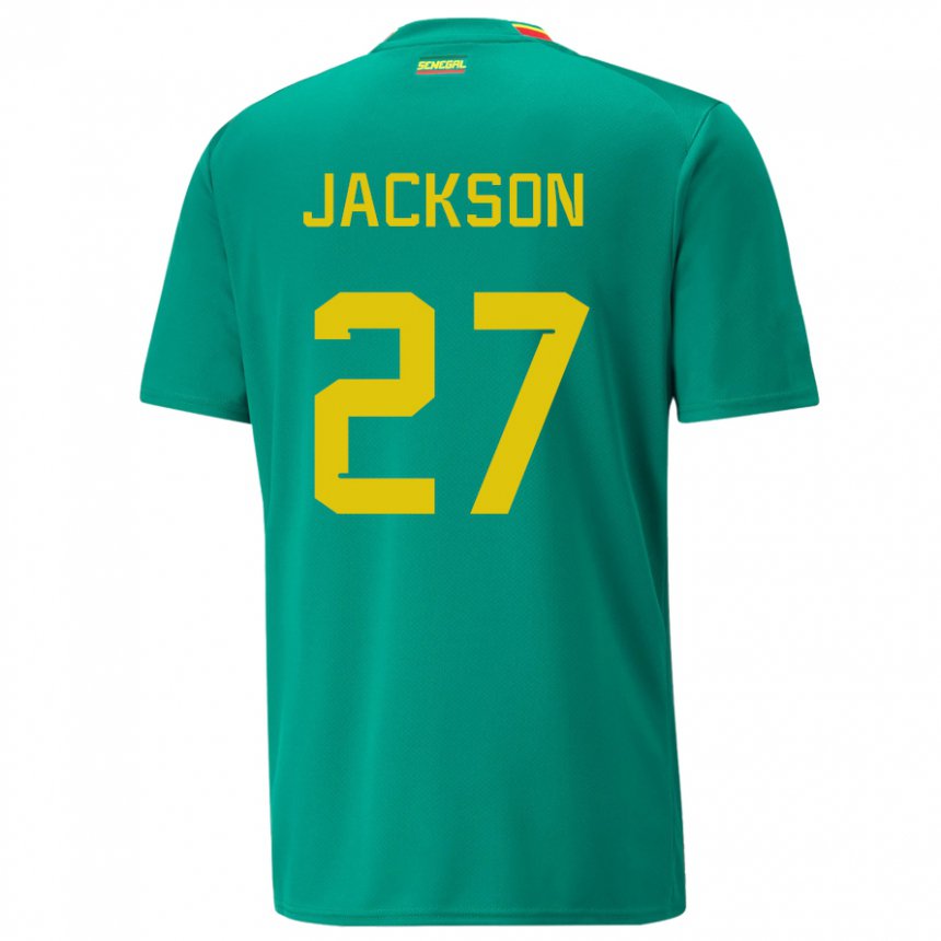 Niño Camiseta Senegal Nicolas Jackson #27 Verde 2ª Equipación 22-24 La Camisa