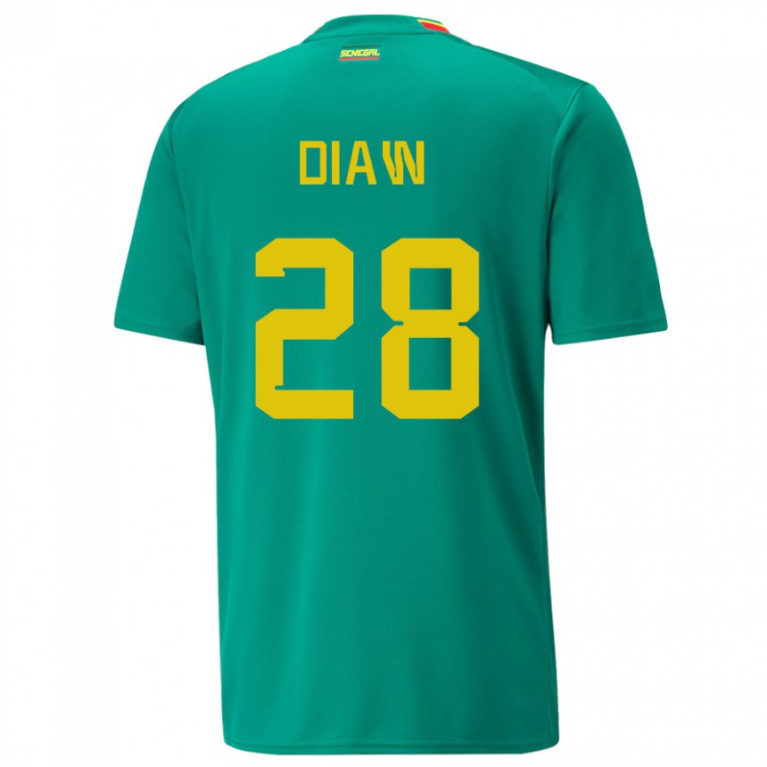 Niño Camiseta Senegal Mory Diaw #28 Verde 2ª Equipación 22-24 La Camisa