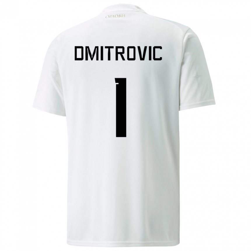 Niño Camiseta Serbia Marko Dmitrovic #1 Blanco 2ª Equipación 22-24 La Camisa