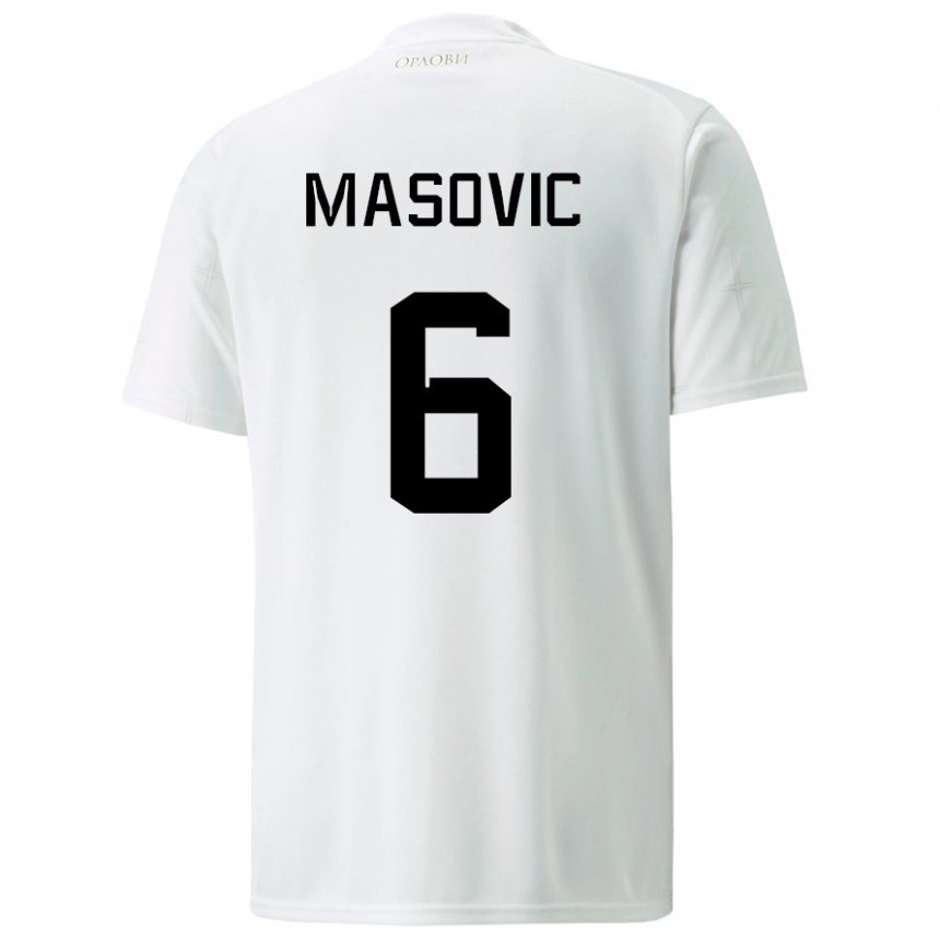 Niño Camiseta Serbia Erhan Masovic #6 Blanco 2ª Equipación 22-24 La Camisa
