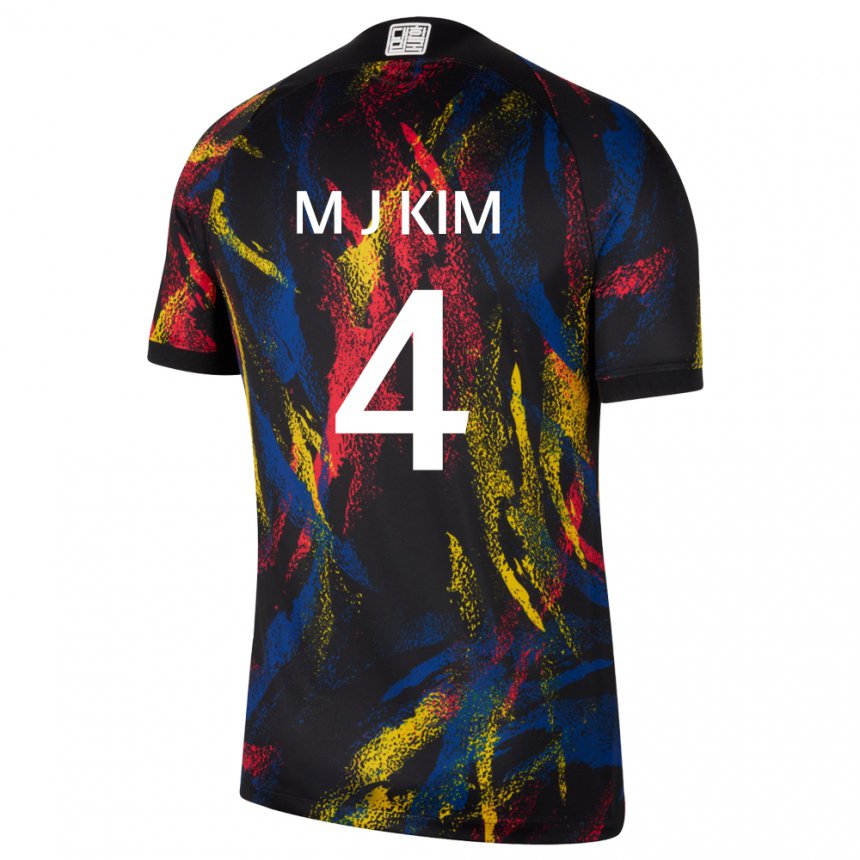 Niño Camiseta Corea Del Sur Min-jae Kim #4 Multicolores 2ª Equipación 22-24 La Camisa