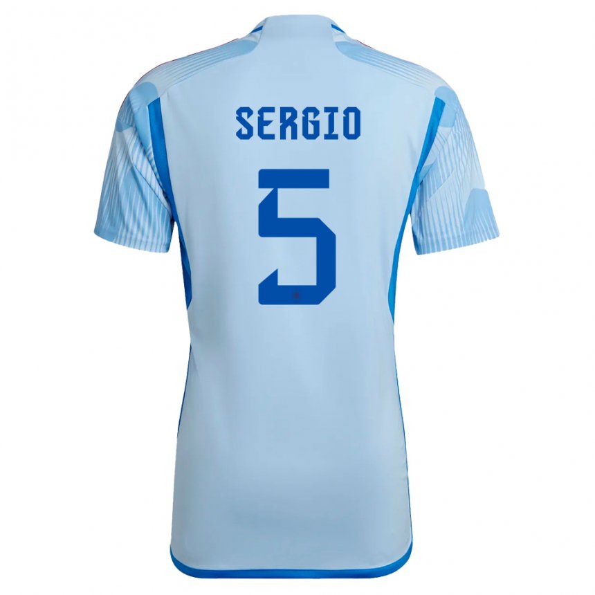 Niño Camiseta España Sergio Busquets #5 Cielo Azul 2ª Equipación 22-24 La Camisa