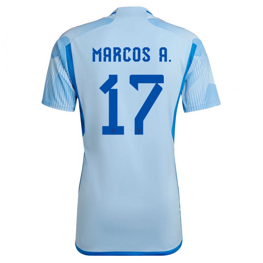 Niño Camiseta España Marcos Alonso #17 Cielo Azul 2ª Equipación 22-24 La Camisa