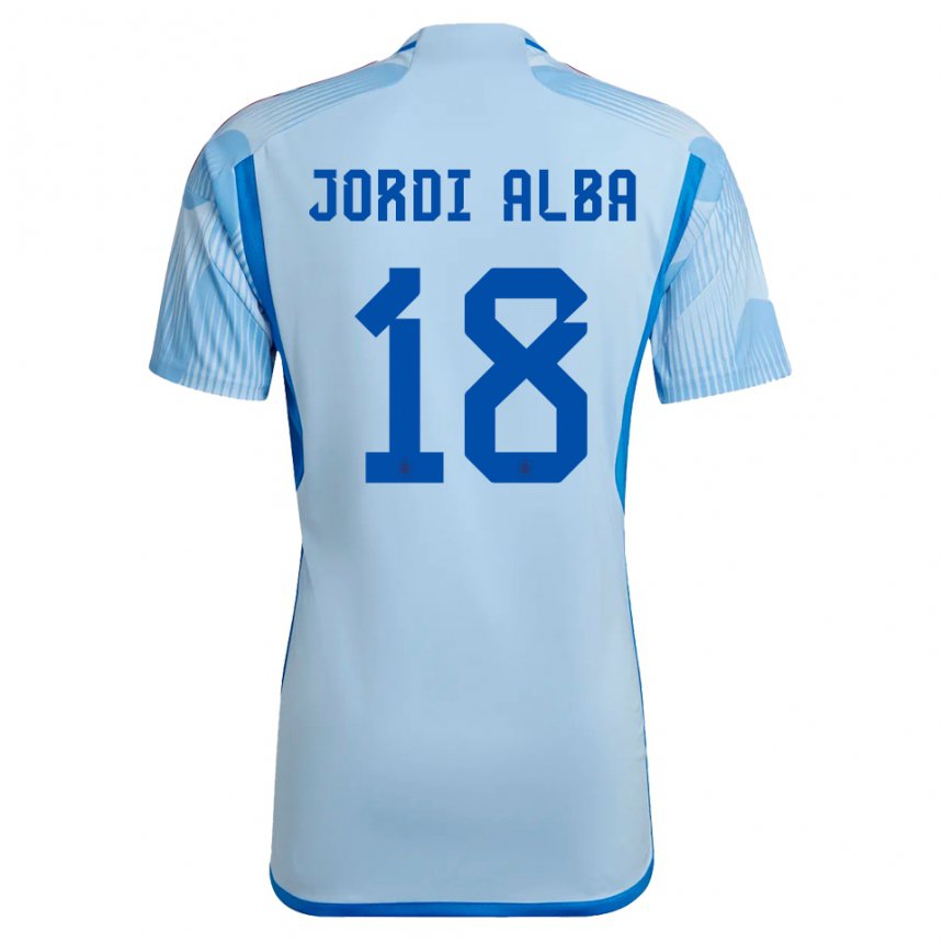 Niño Camiseta España Jordi Alba #18 Cielo Azul 2ª Equipación 22-24 La Camisa