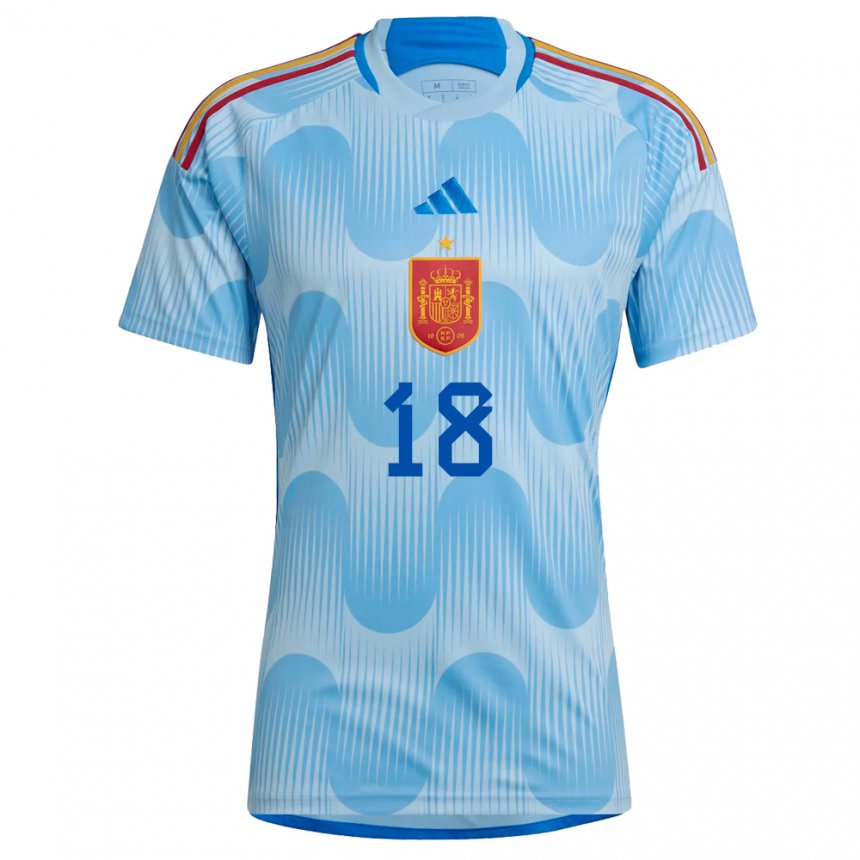 Niño Camiseta España Jordi Alba #18 Cielo Azul 2ª Equipación 22-24 La Camisa