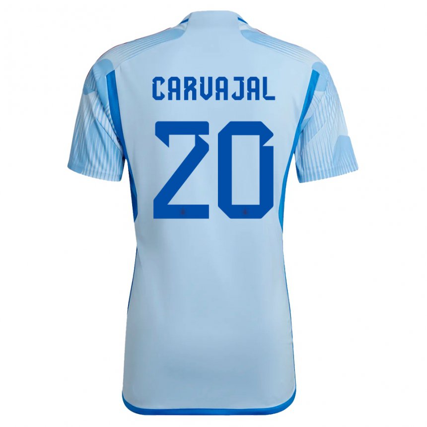 Niño Camiseta España Daniel Carvajal #20 Cielo Azul 2ª Equipación 22-24 La Camisa