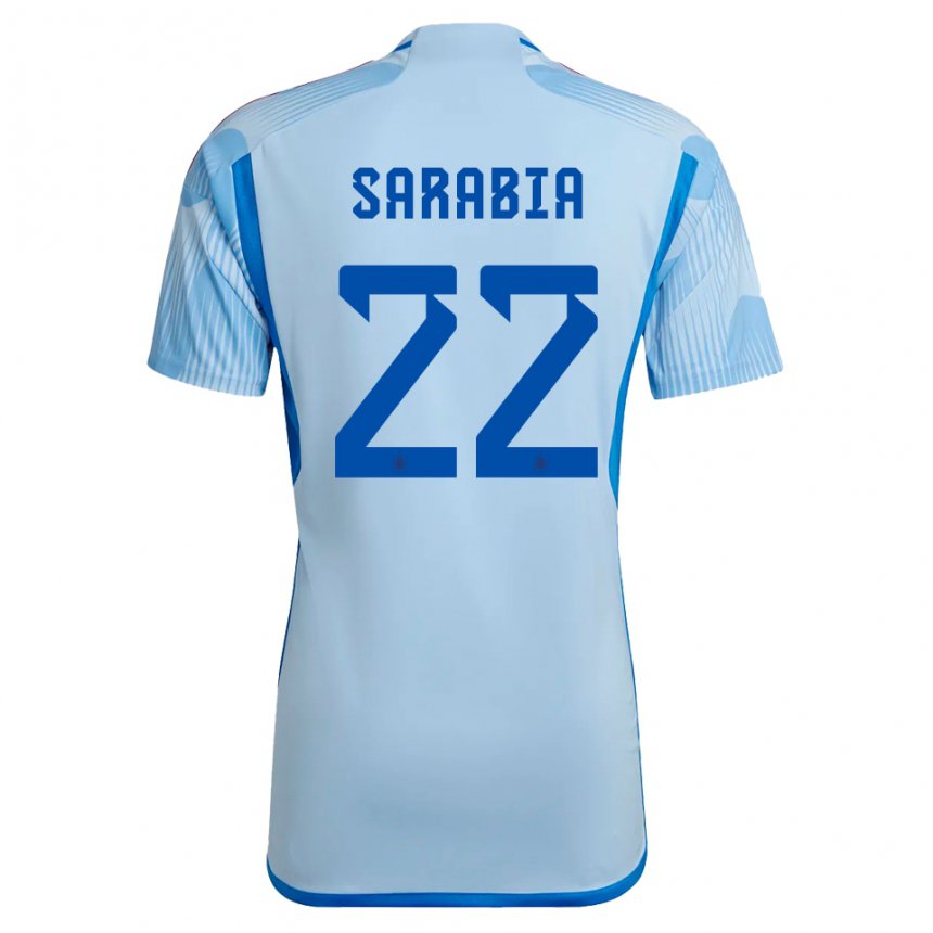 Niño Camiseta España Pablo Sarabia #22 Cielo Azul 2ª Equipación 22-24 La Camisa