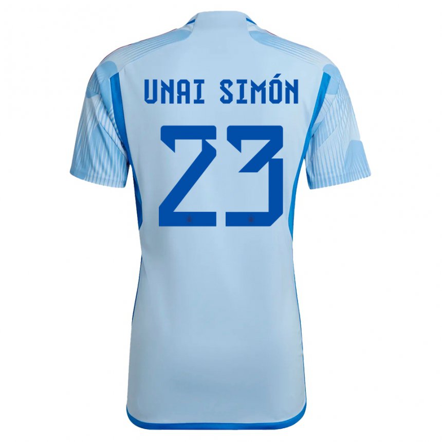 Niño Camiseta España Unai Simon #23 Cielo Azul 2ª Equipación 22-24 La Camisa