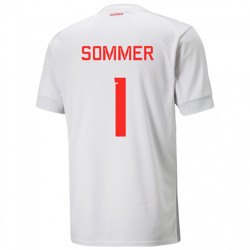 Niño Camiseta Suiza Yann Sommer #1 Blanco 2ª Equipación 22-24 La Camisa