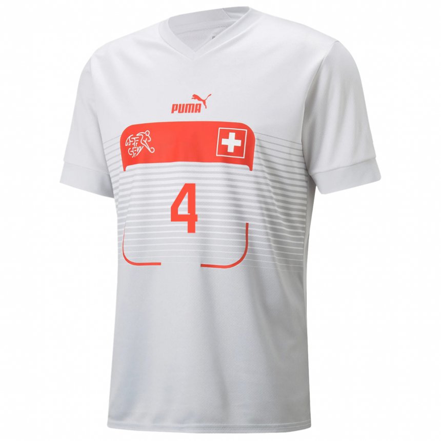 Niño Camiseta Suiza Nico Elvedi #4 Blanco 2ª Equipación 22-24 La Camisa