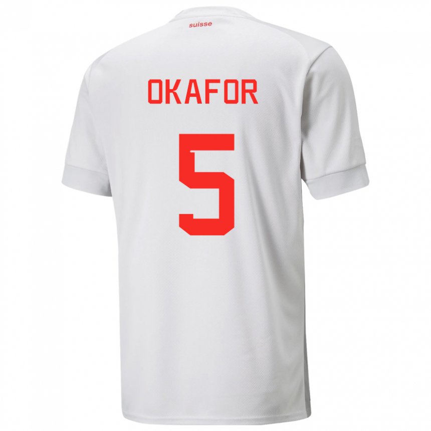 Niño Camiseta Suiza Noah Okafor #5 Blanco 2ª Equipación 22-24 La Camisa