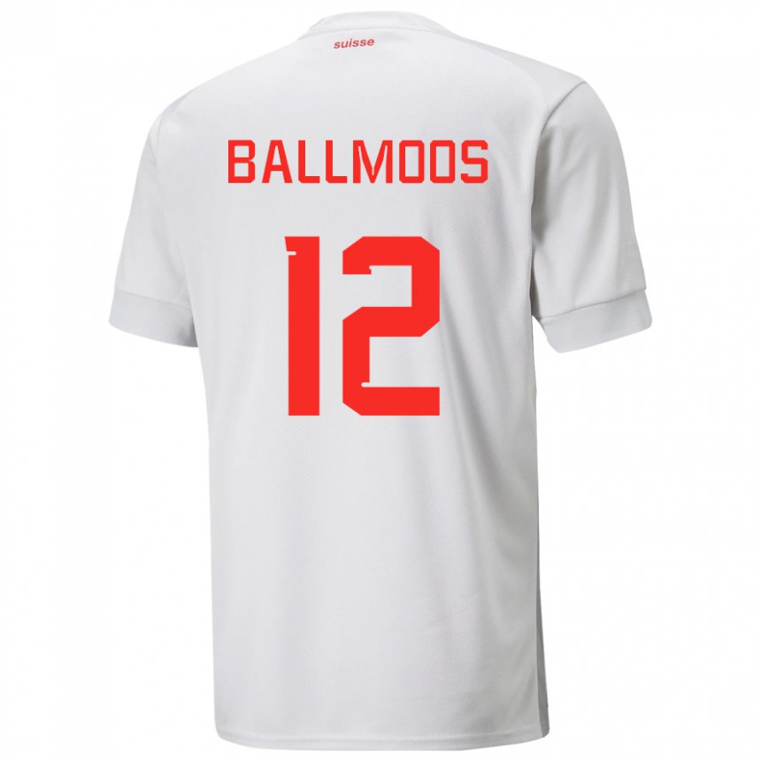 Niño Camiseta Suiza David Von Ballmoos #12 Blanco 2ª Equipación 22-24 La Camisa