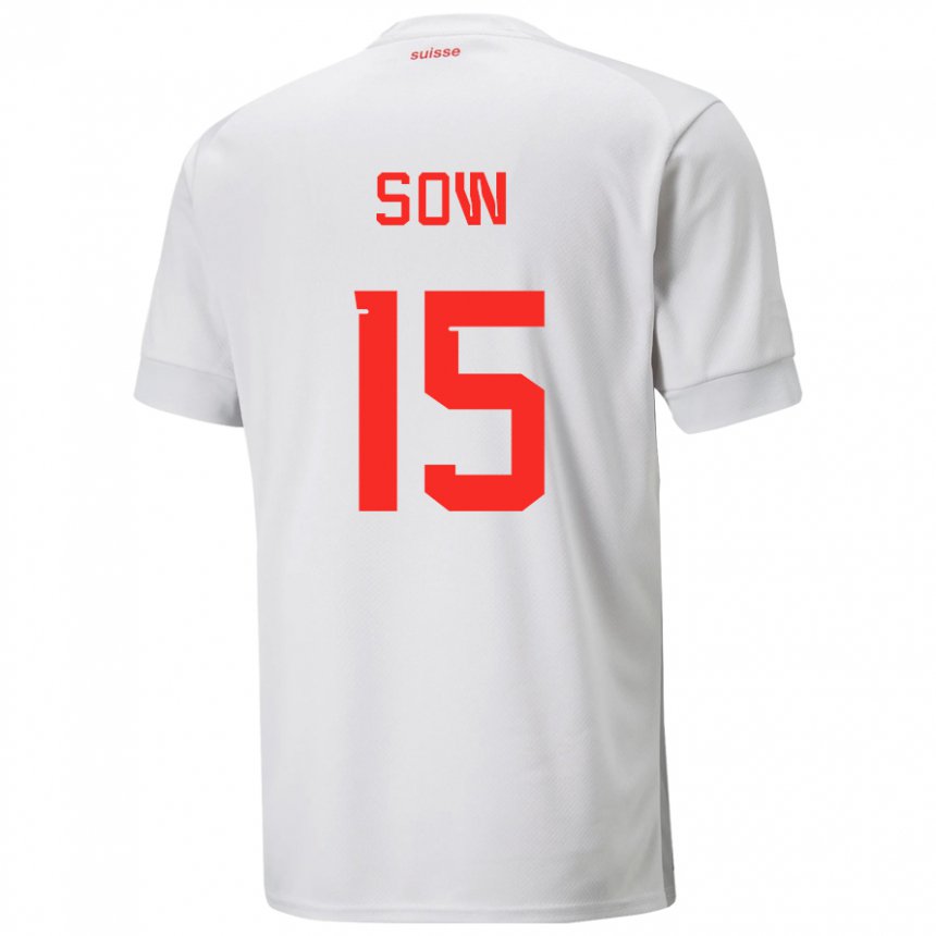 Niño Camiseta Suiza Djibril Sow #15 Blanco 2ª Equipación 22-24 La Camisa