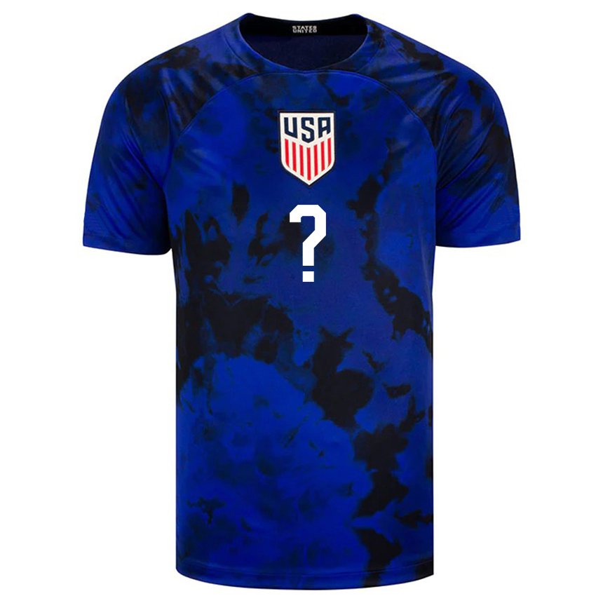 Niño Camiseta Estados Unidos Su Nombre #0 Azul Real 2ª Equipación 22-24 La Camisa