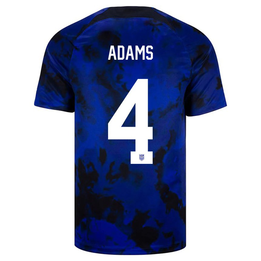 Niño Camiseta Estados Unidos Tyler Adams #4 Azul Real 2ª Equipación 22-24 La Camisa