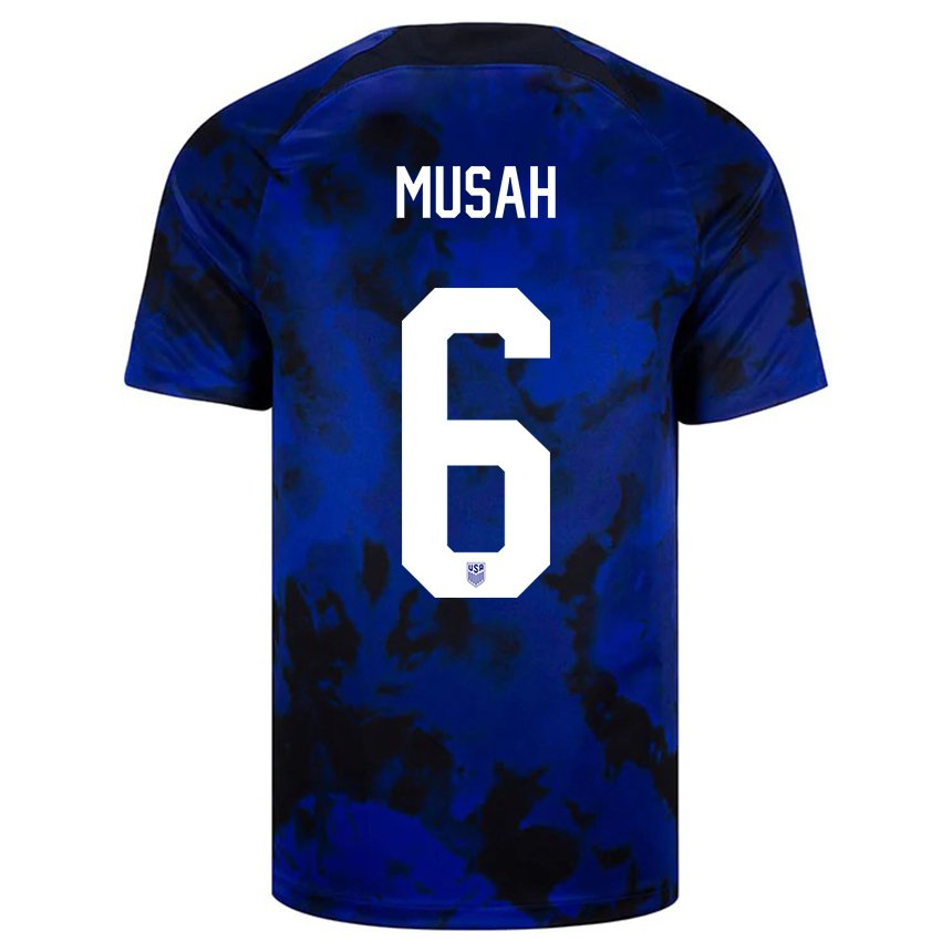 Niño Camiseta Estados Unidos Yunus Musah #6 Azul Real 2ª Equipación 22-24 La Camisa