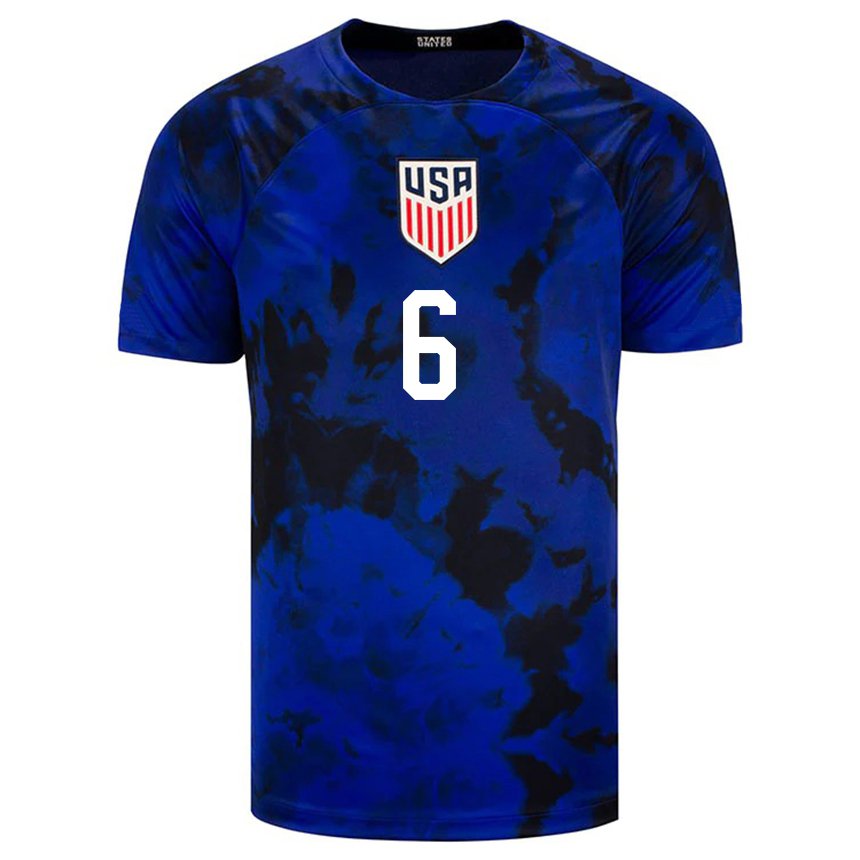 Niño Camiseta Estados Unidos Yunus Musah #6 Azul Real 2ª Equipación 22-24 La Camisa