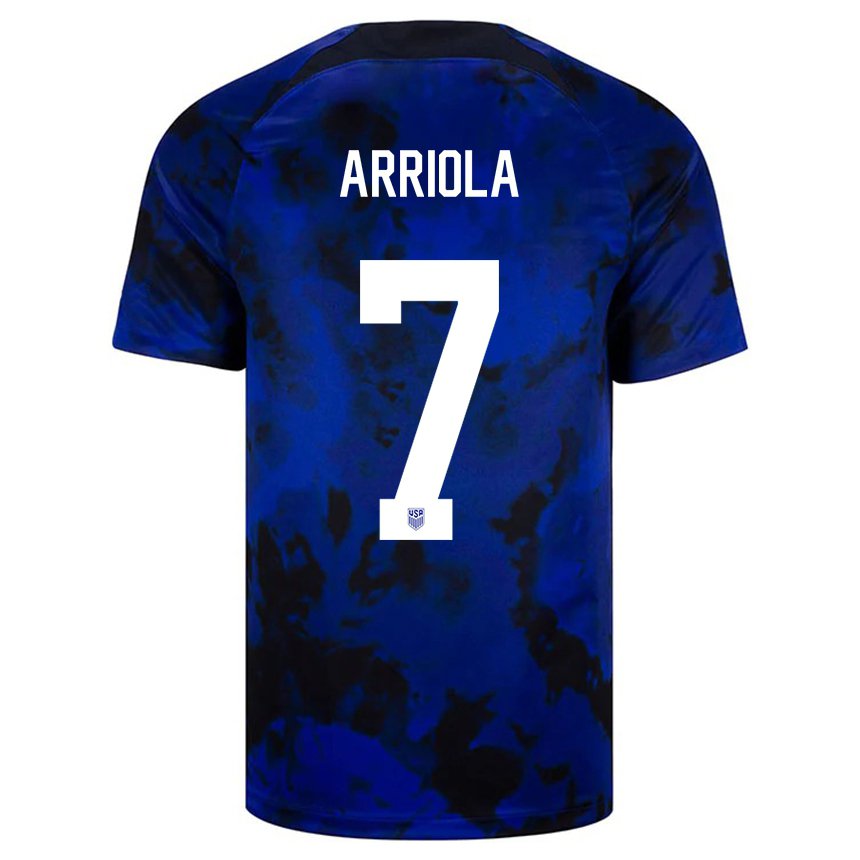Niño Camiseta Estados Unidos Paul Arriola #7 Azul Real 2ª Equipación 22-24 La Camisa