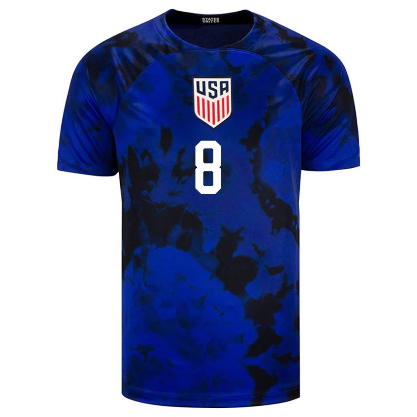 Niño Camiseta Estados Unidos Weston Mckennie #8 Azul Real 2ª Equipación 22-24 La Camisa