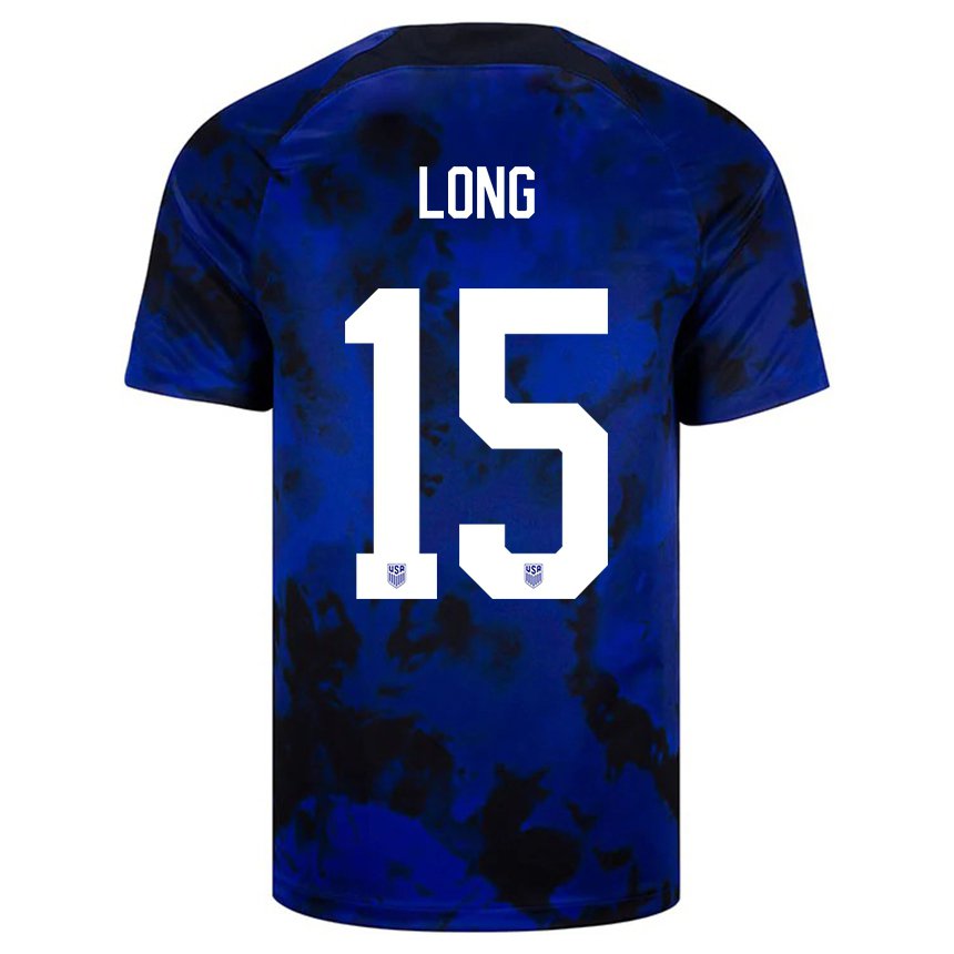 Niño Camiseta Estados Unidos Aaron Long #15 Azul Real 2ª Equipación 22-24 La Camisa