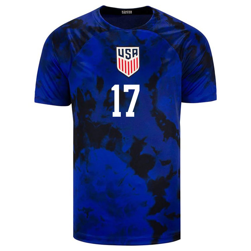 Niño Camiseta Estados Unidos Malik Tillman #17 Azul Real 2ª Equipación 22-24 La Camisa