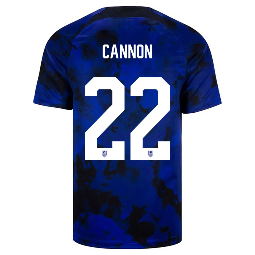 Niño Camiseta Estados Unidos Reggie Cannon #22 Azul Real 2ª Equipación 22-24 La Camisa