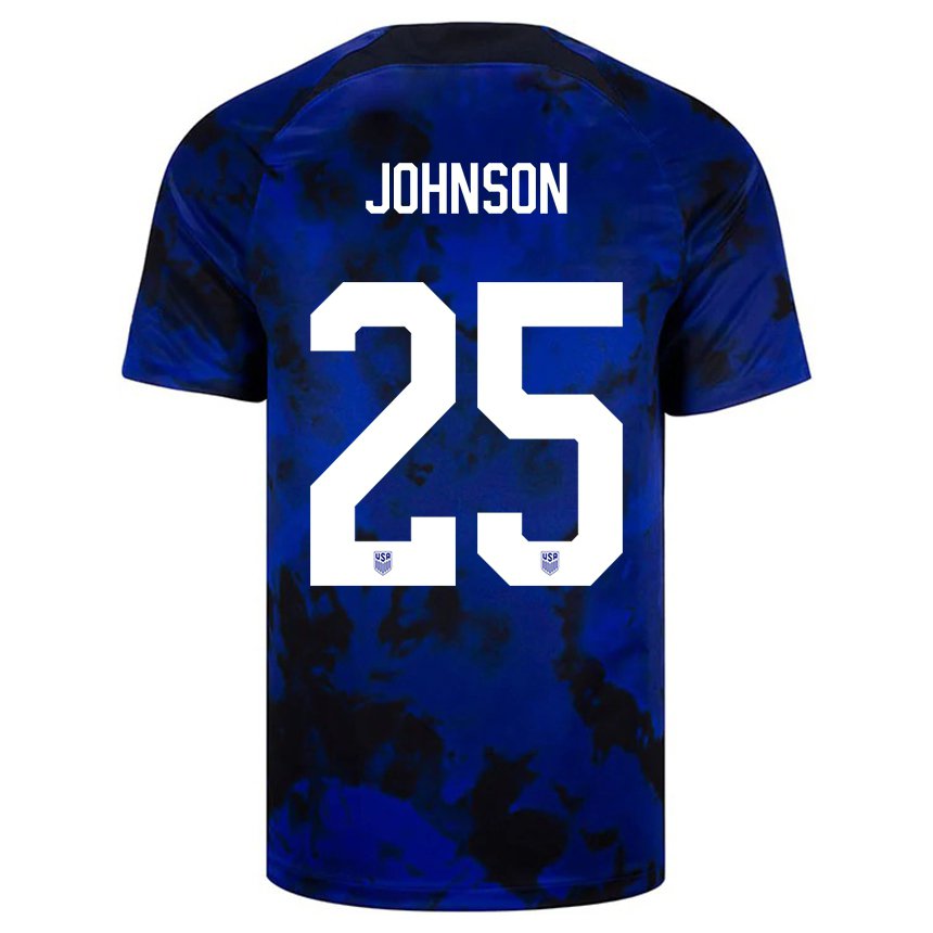 Niño Camiseta Estados Unidos Sean Johnson #25 Azul Real 2ª Equipación 22-24 La Camisa