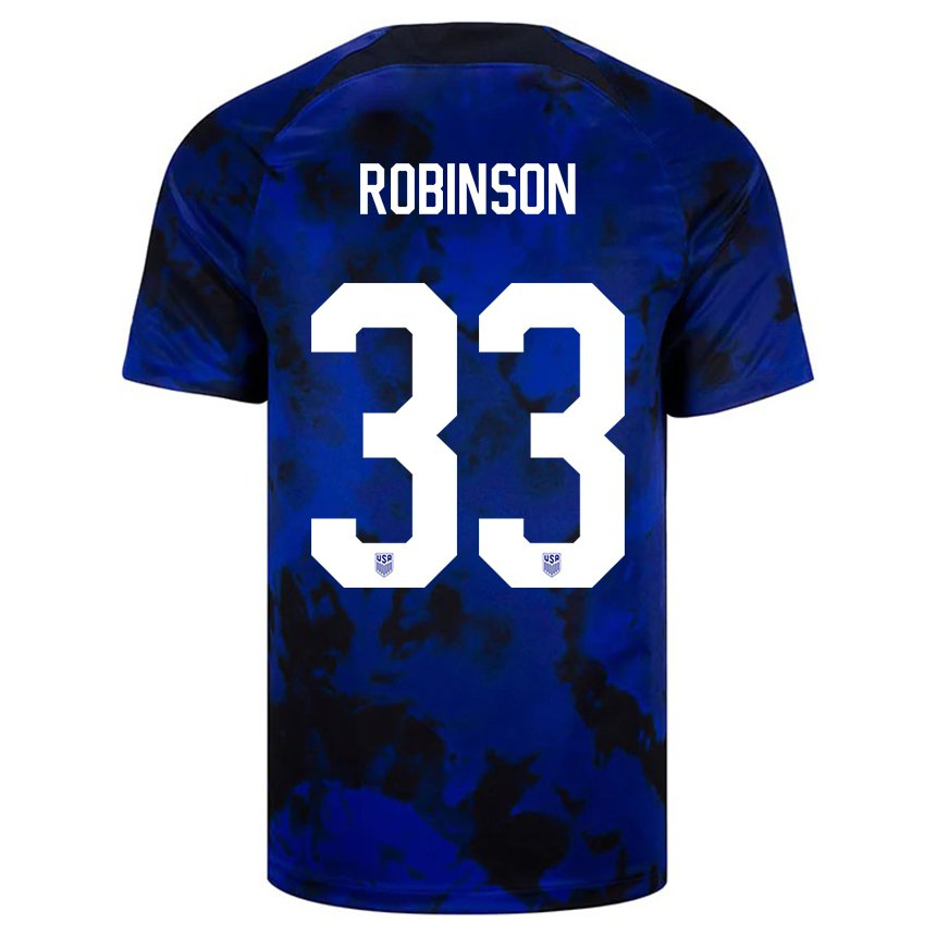 Niño Camiseta Estados Unidos Antonee Robinson #33 Azul Real 2ª Equipación 22-24 La Camisa
