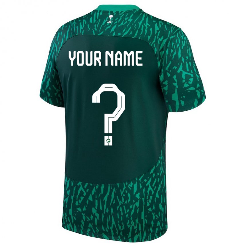 Niño Camiseta Arabia Saudita Su Nombre #0 Verde Oscuro 2ª Equipación 22-24 La Camisa